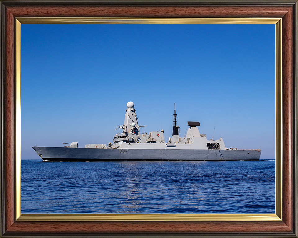 HMS Duncan (D37) Royal Navy Type 45 Destroyer Port Beam View Photo Print Wall Art Decor Posters, Prints, & Visual Artwork Hampshire Prints 10 x 8 Classic Frame No