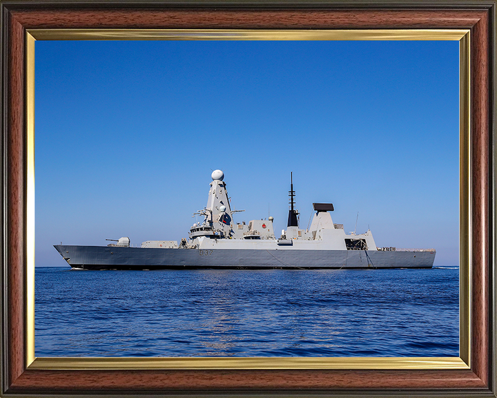 HMS Duncan (D37) Royal Navy Type 45 Destroyer Port Beam View Photo Print Wall Art Decor Posters, Prints, & Visual Artwork Hampshire Prints 10 x 8 Classic Frame No