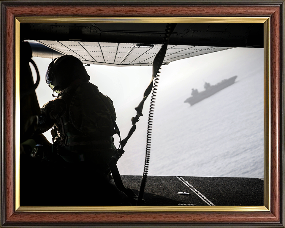 Merlin Mk4 Helicopter Aircrew Photo Print - Royal Navy Aircraft Hampshire Prints 10 x 8 Classic Frame No