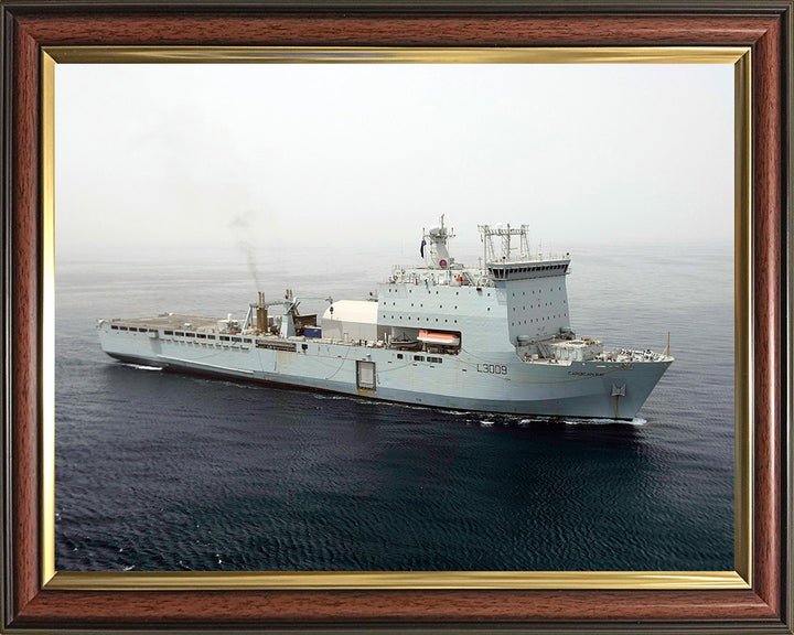 RFA Cardigan Bay (L3009) Photo Print - High Starboard Bow View - Royal Fleet Auxiliary Bay Class Dock Landing Ship Hampshire Prints 10 x 8 Classic Frame No