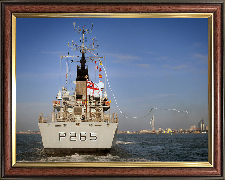 HMS Dumbarton Castle (P265) Royal Navy Castle Class Patrol Vessel Paying Off Photo Print Wall Art Decor Posters, Prints, & Visual Artwork Hampshire Prints 10 x 8 Classic Frame No
