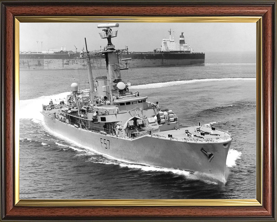 HMS Andromeda (F57) Royal Navy Leander Class Frigate Hard Turn to Port Photo Print Wall Art Decor Posters, Prints, & Visual Artwork Hampshire Prints 10 x 8 Classic Frame No