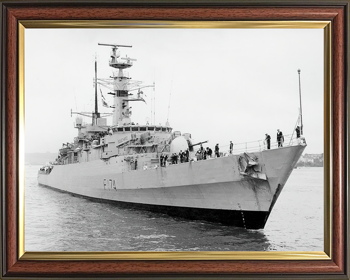 HMS Alacrity (F174) Royal Navy Type 21 Frigate Starboard Bow View Photo Print Wall Art Naval Decor Posters, Prints, & Visual Artwork Hampshire Prints 10 x 8 Classic Frame No