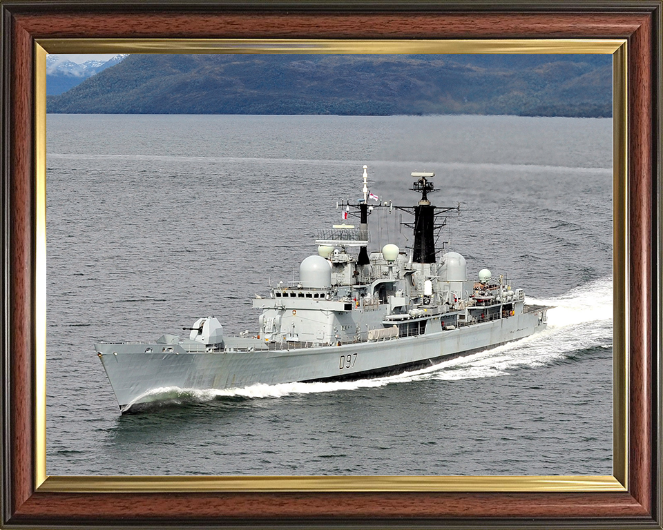 HMS Edinburgh (D97) Royal Navy Type 42 Destroyer Port Bow View Photo Print Wall Art Decor Posters, Prints, & Visual Artwork Hampshire Prints 10 x 8 Classic Frame No