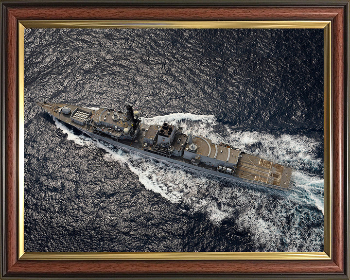 HMS Lancaster (F229) Photo Print - From The Air - Royal Navy Type 23 Frigate Hampshire Prints 10 x 8 Classic Frame No