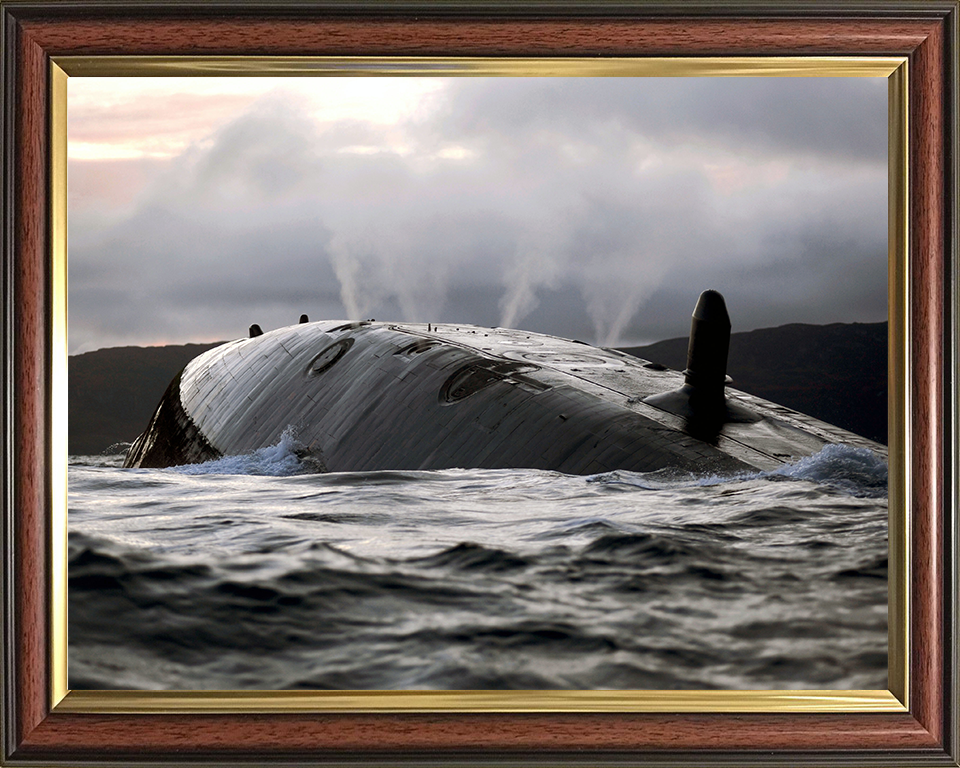HMS Talent (S92) Photo Print - surfacing 2009 - Royal Navy Trafalgar Class Submarine Hampshire Prints 10 x 8 Classic Frame No