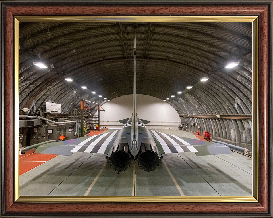 RAF Typhoon in a hanger Photo Print - Royal Air Force Aircraft Hampshire Prints 10 x 8 Classic Frame No