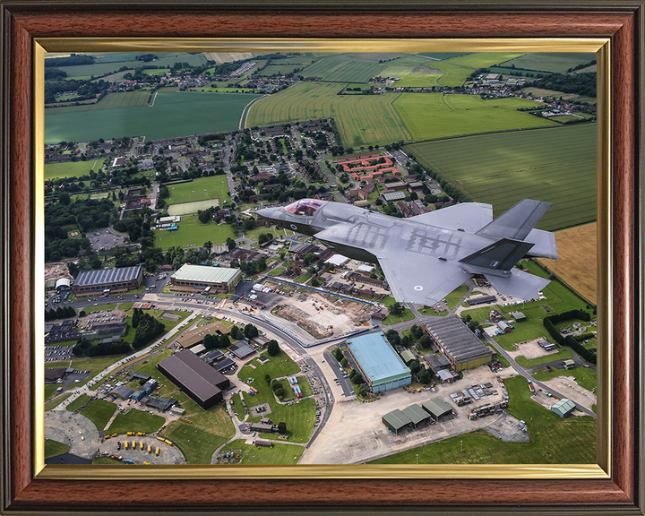 RAF F-35B flying over RAF Marham Photo Print - Royal Air Force Aircraft Hampshire Prints 10 x 8 Classic Frame No