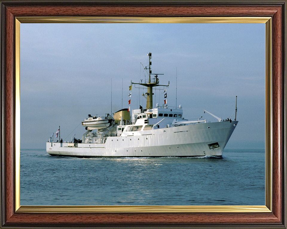 HMS Beagle (A319) Royal Navy Bulldog Class Survey Vessel Underway Photo Print Wall Art Decor Posters, Prints, & Visual Artwork Hampshire Prints 10 x 8 Classic Frame No