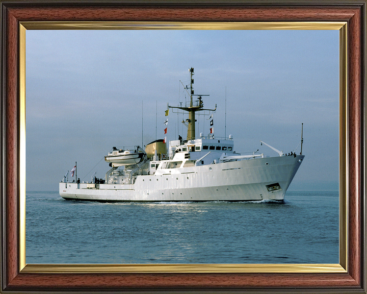 HMS Beagle (A319) Royal Navy Bulldog Class Survey Vessel Underway Photo Print Wall Art Decor Posters, Prints, & Visual Artwork Hampshire Prints 10 x 8 Classic Frame No