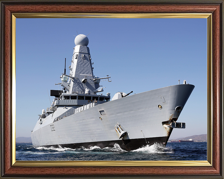 HMS Daring (D32) Royal Navy Type 45 Destroyer Low Starboard View Photo Print Wall Art Decor Posters, Prints, & Visual Artwork Hampshire Prints 10 x 8 Classic Frame No