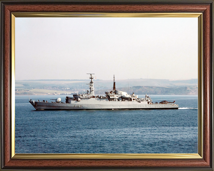 HMS Amazon (F169) Royal Navy Type 21 Frigate Low Port Beam View Photo Print Wall Art Decor Posters, Prints, & Visual Artwork Hampshire Prints 10 x 8 Classic Frame No