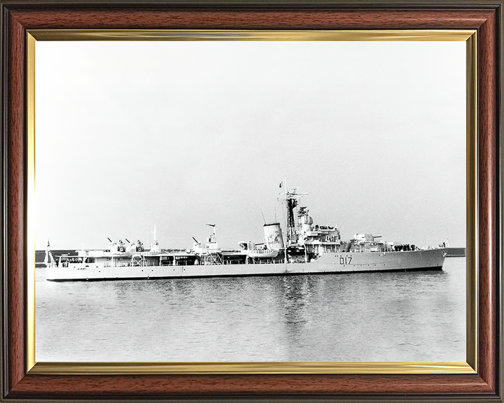 HMS Alamein (D17) Royal Navy Battle Class Destroyer Starboard View Photo Print Wall Art Naval Decor Posters, Prints, & Visual Artwork Hampshire Prints 10 x 8 Classic Frame No