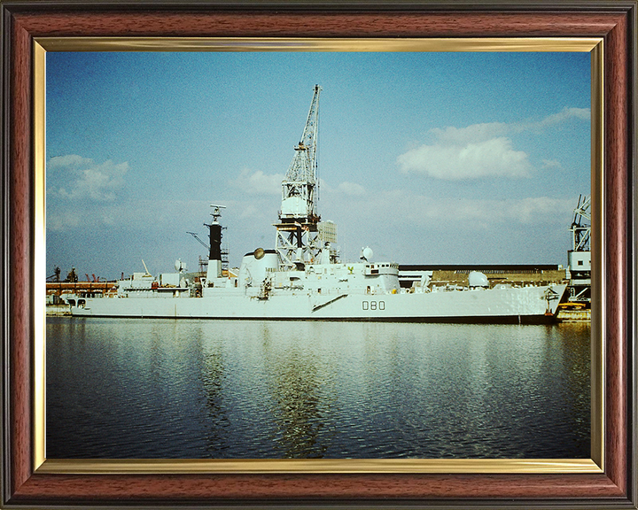 HMS Sheffield (D80) Photo Print - Portsmouth 1980 - Royal Navy Type 42 Destroyer Posters, Prints, & Visual Artwork Hampshire Prints 10 x 8 Classic Frame No