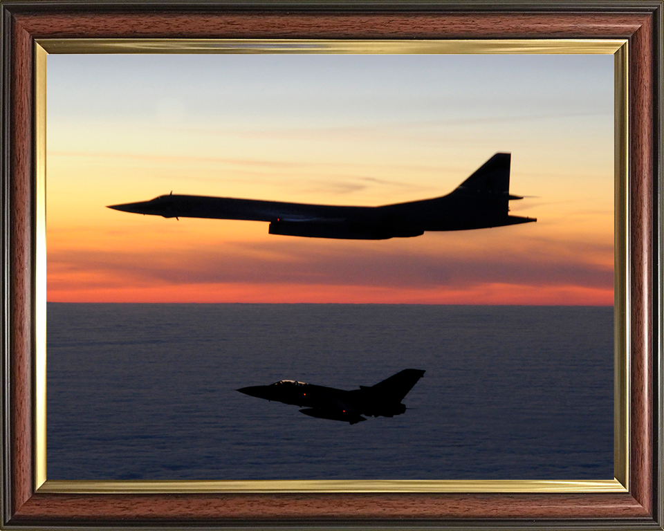 RAF Tornado F3 escorts a Russian TU-160 Blackjack aircraft Photo Print - Royal Air Force Aircraft Posters, Prints, & Visual Artwork Hampshire Prints 10 x 8 Classic Frame No
