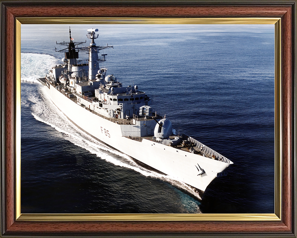 HMS Cumberland (F85) Royal Navy Type 22 Frigate High Starboard Bow View Photo Print Wall Art Decor Posters, Prints, & Visual Artwork Hampshire Prints 10 x 8 Classic Frame No