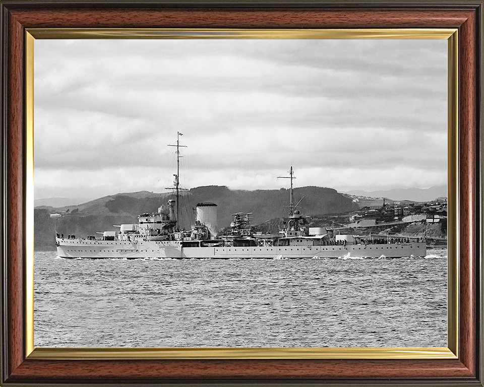 HMS Achilles (C70) Royal Navy Leander Class Light Cruiser Photo Print Warship Wall Art Posters, Prints, & Visual Artwork Hampshire Prints 10 x 8 Classic Frame No