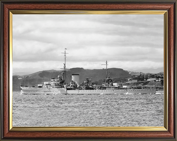 HMS Achilles (C70) Royal Navy Leander Class Light Cruiser Photo Print Warship Wall Art Posters, Prints, & Visual Artwork Hampshire Prints 10 x 8 Classic Frame No
