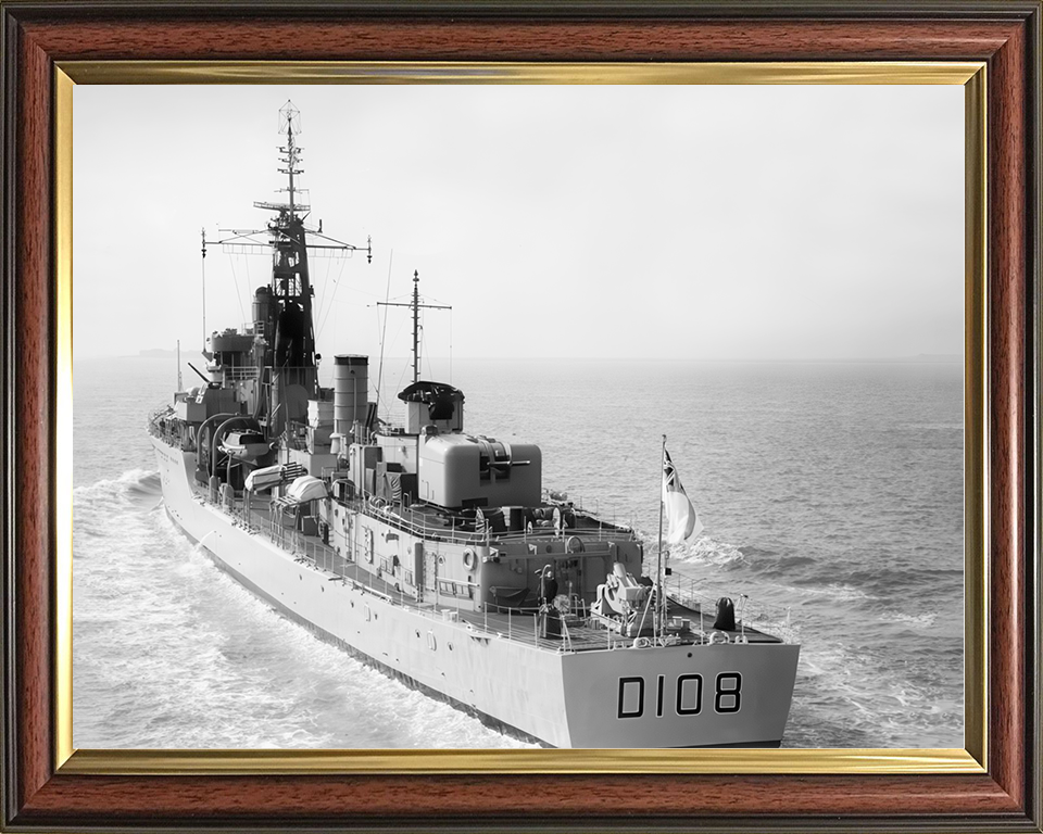 HMS Dainty (D108) Royal Navy Daring Class Destroyer Stern View 1964 Photo Print Wall Art Decor Posters, Prints, & Visual Artwork Hampshire Prints 10 x 8 Classic Frame No