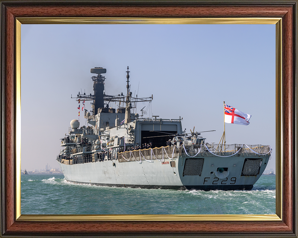 HMS Lancaster (F229) Photo Print - Paying Off 2025 - Royal Navy Type 23 Frigate Posters, Prints, & Visual Artwork Hampshire Prints 10 x 8 Classic Frame No