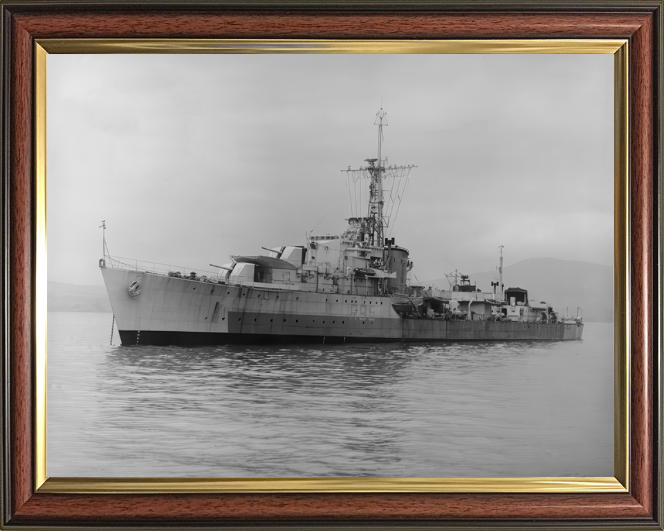 HMS Zenith (R95) Photo Print - At Anchor 1944 - Royal Navy Z Class Destroyer Hampshire Prints 10 x 8 Classic Frame No