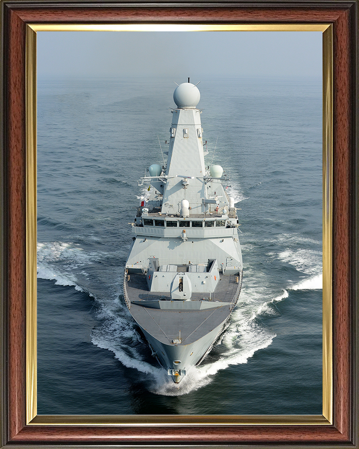 HMS Daring (D32) Royal Navy Type 45 Destroyer High Bow View Photo Print Wall Art Decor Posters, Prints, & Visual Artwork Hampshire Prints 10 x 8 Classic Frame No