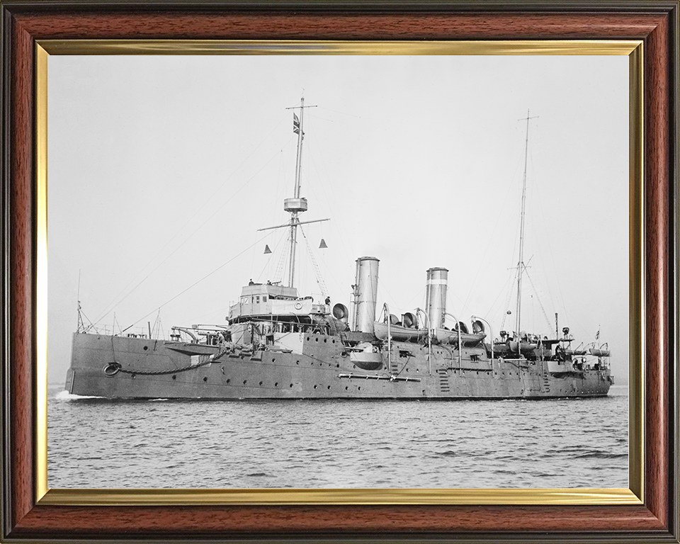 HMS Bonaventure (1892) Royal Navy Astraea Class Cruiser Port Side View Photo Print Wall Art Decor Posters, Prints, & Visual Artwork Hampshire Prints 10 x 8 Classic Frame No