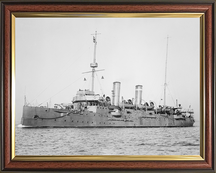 HMS Bonaventure (1892) Royal Navy Astraea Class Cruiser Port Side View Photo Print Wall Art Decor Posters, Prints, & Visual Artwork Hampshire Prints 10 x 8 Classic Frame No