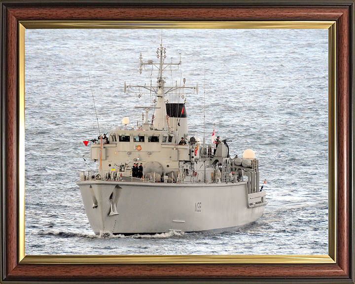 HMS Atherstone (M38) Royal Navy Hunt Class Mine Warfare Vessel Port Bow View Photo Print Wall Art Decor Posters, Prints, & Visual Artwork Hampshire Prints 10 x 8 Classic Frame No