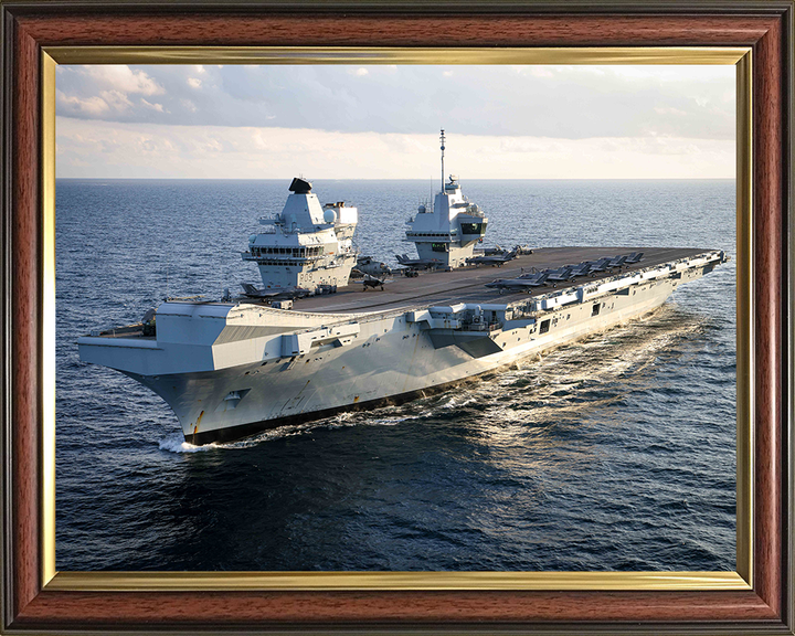 HMS Prince of Wales (R09) Photo Print - At Sea July 2025 - Royal Navy Queen Elizabeth Class Aircraft Carrier Hampshire Prints 10 x 8 Classic Frame No
