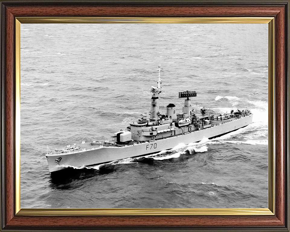 HMS Apollo (F70) Royal Navy Leander Class Frigate Underway Port View Photo Print Wall Art Decor Posters, Prints, & Visual Artwork Hampshire Prints 10 x 8 Classic Frame No