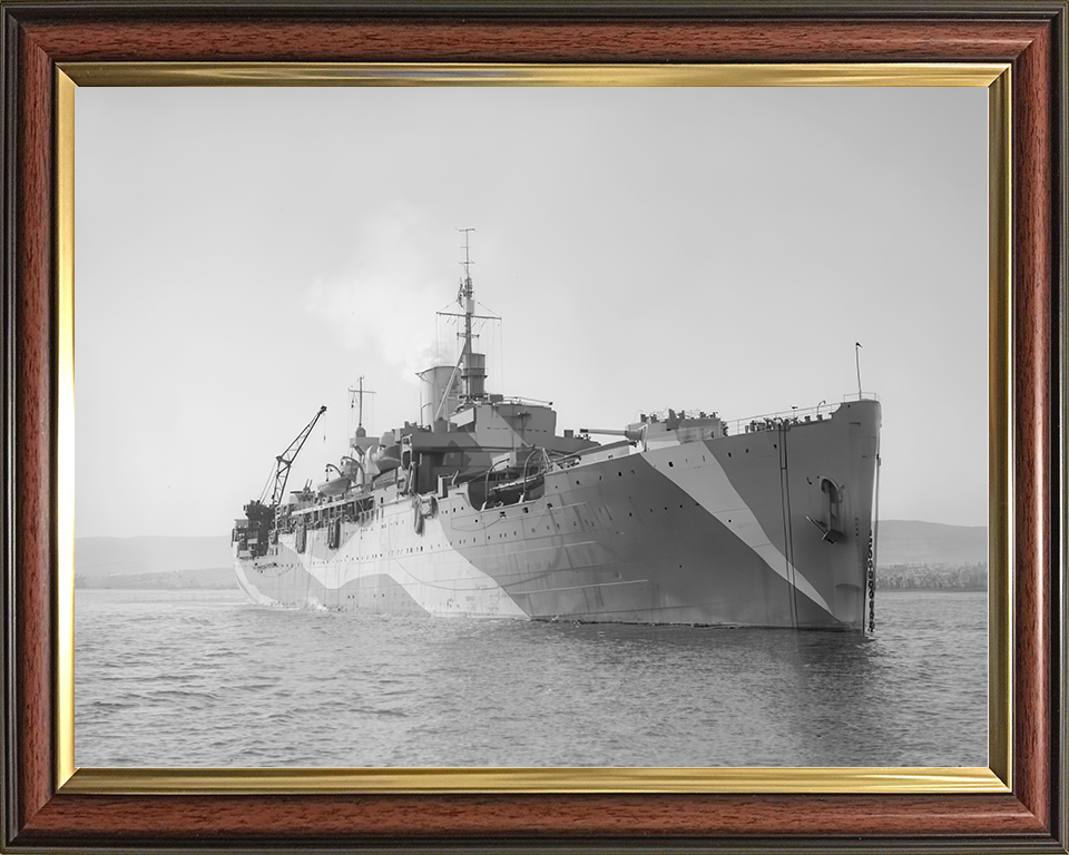 HMS Corfu (1943) Royal Navy Merchant Cruiser Starboard Bow View Photo Print Wall Art Decor Posters, Prints, & Visual Artwork Hampshire Prints 10 x 8 Classic Frame No