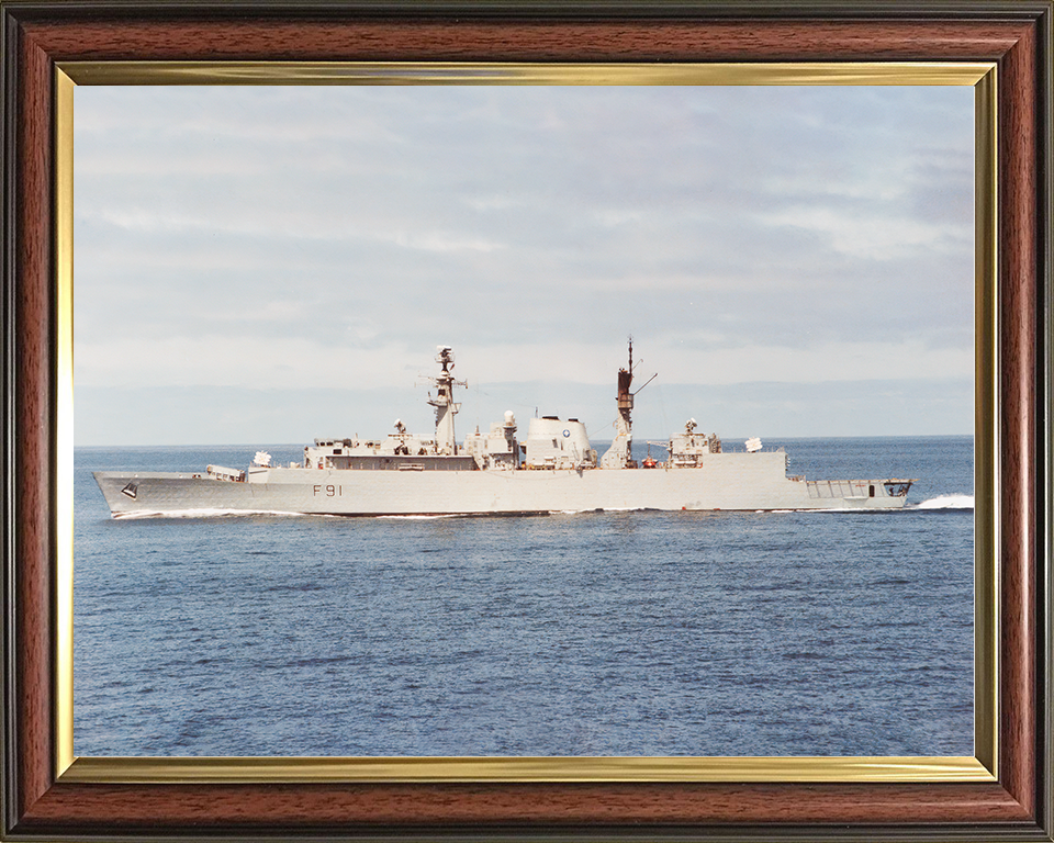 HMS Brazen (F91) Royal Navy Type 22 Frigate Port Beam View Photo Print Wall Art Decor Posters, Prints, & Visual Artwork Hampshire Prints 10 x 8 Classic Frame No