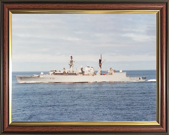 HMS Brazen (F91) Royal Navy Type 22 Frigate Port Beam View Photo Print Wall Art Decor Posters, Prints, & Visual Artwork Hampshire Prints 10 x 8 Classic Frame No