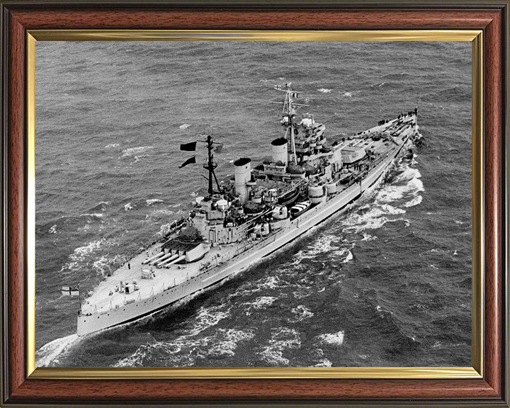 HMS Anson (79) Photo Print - at Sea 1949 - Royal Navy King George V Class Battleship Posters, Prints, & Visual Artwork Hampshire Prints 10 x 8 Classic Frame No