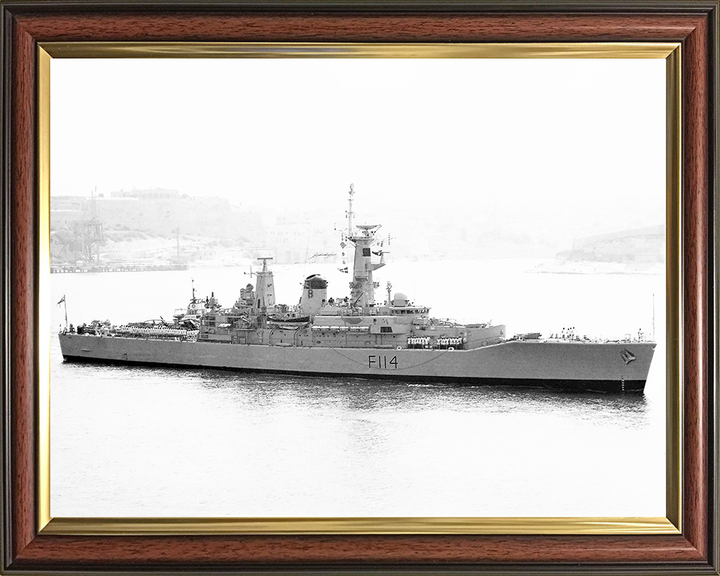 HMS Ajax (F114) Royal Navy Leander Class Frigate Photo Print Warship Wall Art Posters, Prints, & Visual Artwork Hampshire Prints 10 x 8 Classic Frame No