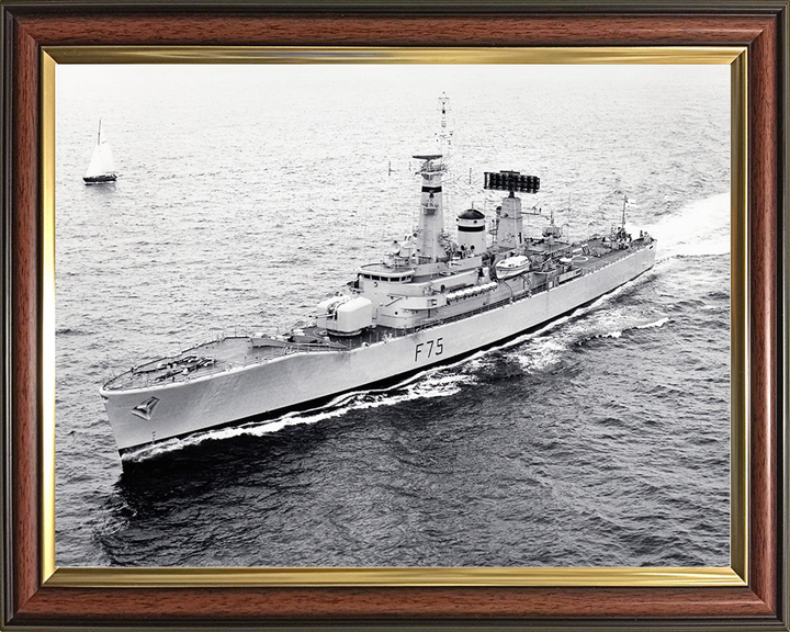 HMS Charybdis (F75) Royal Navy Leander Class Frigate High Port Bow View Photo Print Wall Art Decor Posters, Prints, & Visual Artwork Hampshire Prints 10 x 8 Classic Frame No