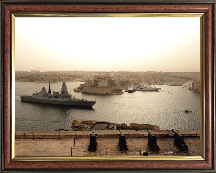 HMS Defender (D36) Photo Print - Enters Valletta 2014 - Royal Navy Type 45 Destroyer Posters, Prints, & Visual Artwork Hampshire Prints 10 x 8 Classic Frame No