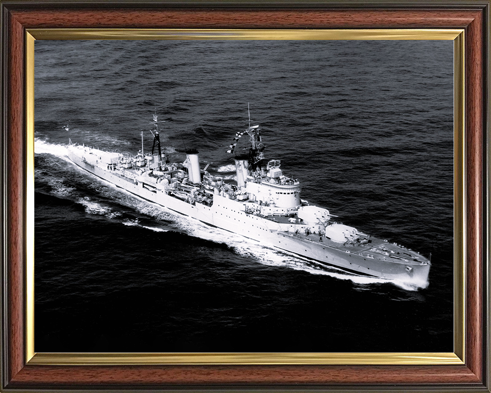 HMS Birmingham (C19) Royal Navy Town Class Light Cruiser At Sea Photo Print Wall Art Decor Posters, Prints, & Visual Artwork Hampshire Prints 10 x 8 Classic Frame No