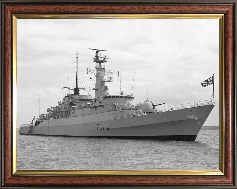 HMS Antelope (F170) Royal Navy Type 21 Frigate At Anchor Photo Print Wall Art Decor Posters, Prints, & Visual Artwork Hampshire Prints 10 x 8 Classic Frame No