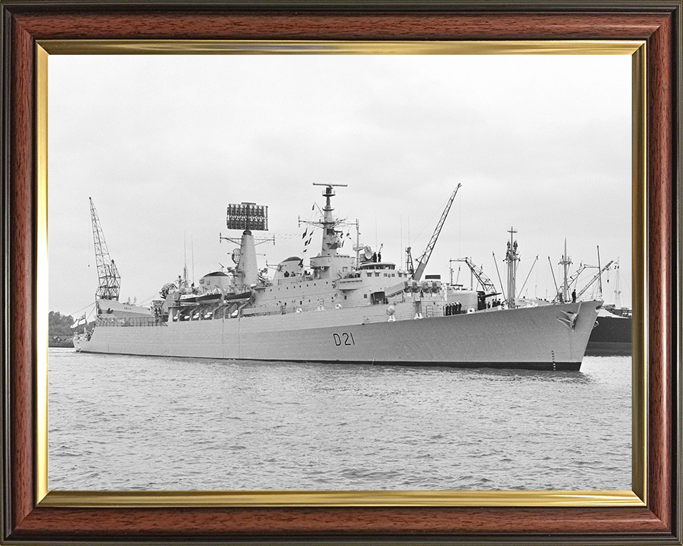 HMS Norfolk (D21) Photo Print - Amsterdam 1976 - Royal Navy County Class Destroyer Hampshire Prints 10 x 8 Classic Frame No