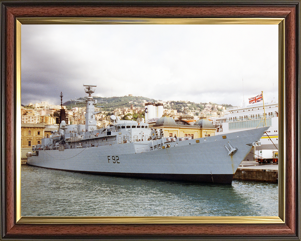 HMS Boxer (F92) Royal Navy Type 22 Frigate Alongside Photo Print Wall Art Decor Posters, Prints, & Visual Artwork Hampshire Prints 10 x 8 Classic Frame No
