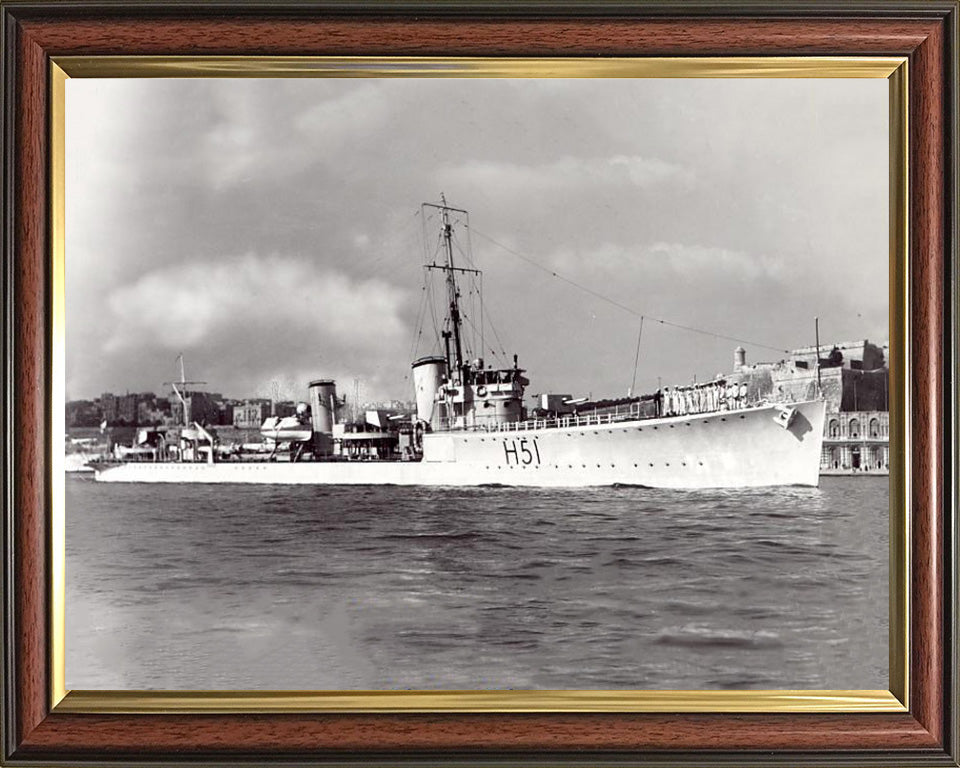 HMS Scout (H51) Photo Print - Underway - Royal Navy S Class Destroyer Hampshire Prints 10 x 8 Classic Frame No