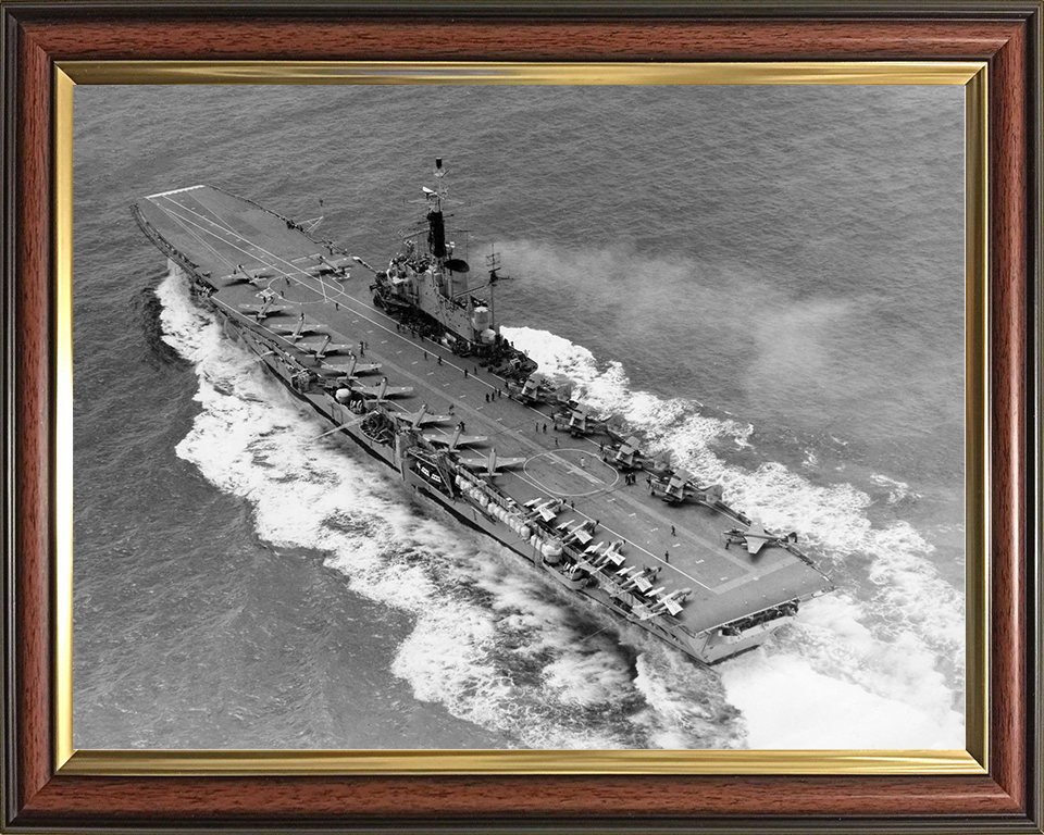 HMS Centaur (R06) Royal Navy Centaur Class Carrier From Above Photo Print Wall Art Decor Posters, Prints, & Visual Artwork Hampshire Prints 10 x 8 Classic Frame No