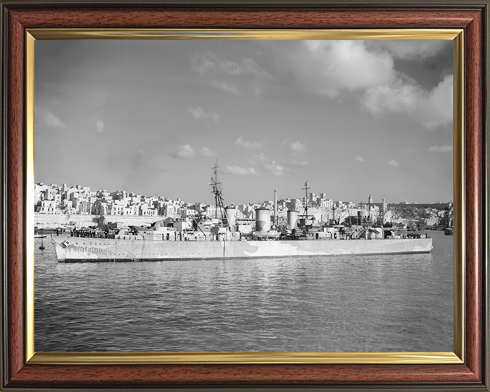 HMS Welshman Photo Print - Valletta 1942 - Royal Navy Abdiel Class Minelayer Posters, Prints, & Visual Artwork Hampshire Prints 10 x 8 Classic Frame No