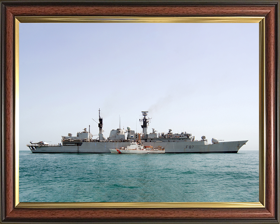 HMS Chatham (F87) Photo Print - With USS Monomoy 2008 - Royal Navy Type 22 Frigate Posters, Prints, & Visual Artwork Hampshire Prints 10 x 8 Classic Frame No