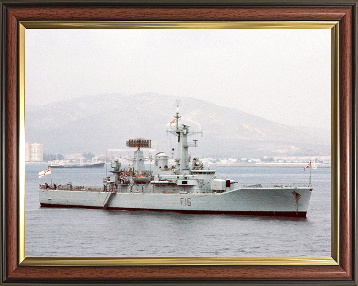 HMS Diomede (F16) Royal Navy Leander Class Frigate Starboard View at Anchor Photo Print Wall Art Decor Posters, Prints, & Visual Artwork Hampshire Prints 10 x 8 Classic Frame No