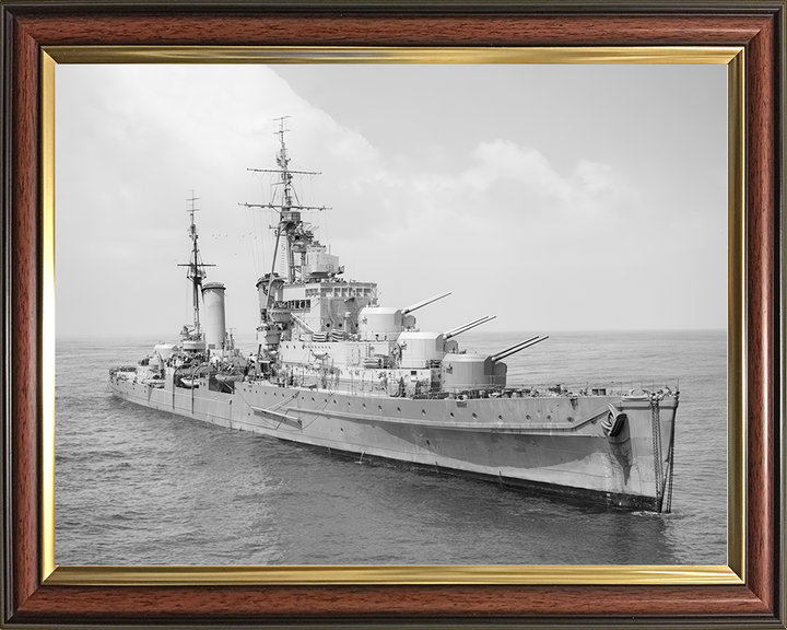 HMS Dido (37) Royal Navy Dido Class Cruiser Starboard Bow View Photo Print Wall Art Decor Posters, Prints, & Visual Artwork Hampshire Prints 10 x 8 Classic Frame No