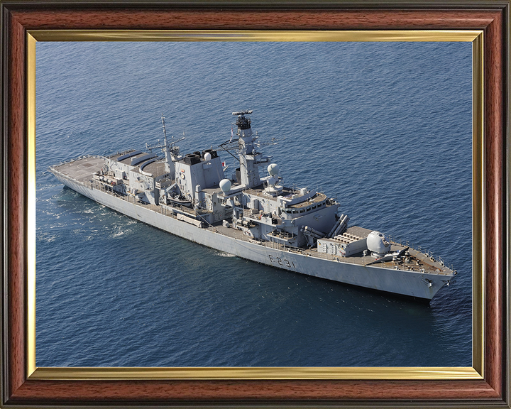 HMS Argyll (F231) Royal Navy Type 23 Frigate Starboard View 2004 Wall Art Naval Photo Print Decor Posters, Prints, & Visual Artwork Hampshire Prints 10 x 8 Classic Frame No