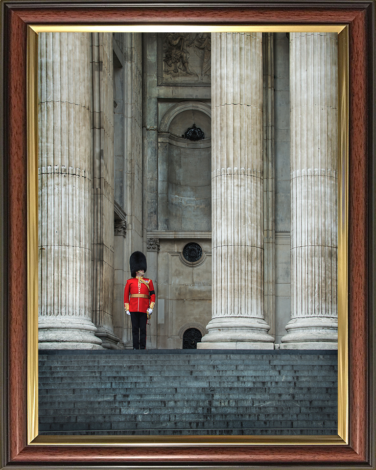 Grenadier Guard at st Paul's cathedral Photo Print - British Army Hampshire Prints 10 x 8 Classic Frame No